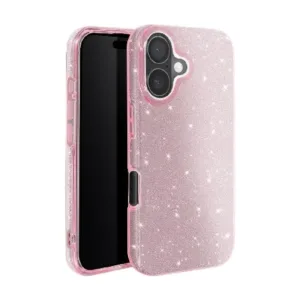 Блещукащ луксозен гръб за iPhone 17 - Розов - imagine 1