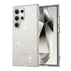 Блещукащ силиконов калъф за Samsung Galaxy S25 Ultra – Прозрачен