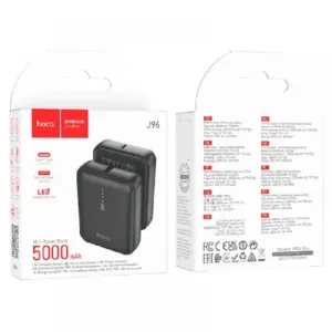 HOCO Преносима батерия 5,000 mAh, мини, 1XUSB-C - Черен J96 - imagine 5