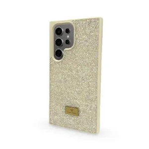 Carcasă de telefon cu pietre pentru iPhone 15 Pro - Galbenă