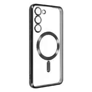 Луксозен прозрачен кейс с MagSafe за Samsung Galaxy S25 FE – Черен - Изображение 2