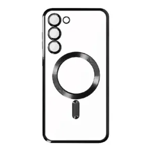 Луксозен прозрачен кейс с MagSafe за Samsung Galaxy S25 FE – Черен - Изображение 3