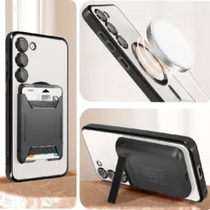 Луксозен прозрачен кейс с MagSafe за Samsung Galaxy S25 FE – Черен - Изображение 4