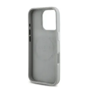 Оригинален кейс Guess MagSafe Grained PU Triangle Logo за iPhone 16 Pro Max - Бежов - Изображение 3