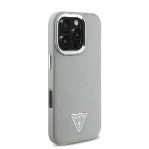 Оригинален кейс Guess MagSafe Grained PU Triangle Logo за iPhone 16 Pro Max - Бежов - Изображение 6