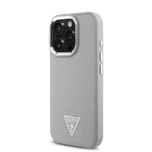 Оригинален кейс Guess MagSafe Grained PU Triangle Logo за iPhone 16 Pro Max - Бежов - Изображение 8