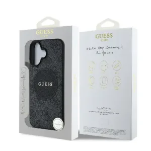 Оригинален кейс Guess MagSafe PU 4G Circle с Classic Logo за iPhone 16 - Черен - imagine 8