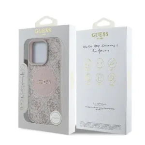 Оригинален кейс Guess MagSafe PU 4G Circle с Classic Logo за iPhone 16 Pro- Розов - imagine 2
