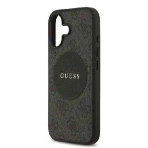Оригинален кейс Guess MagSafe PU 4G Circle с Classic Logo за iPhone 17 - Черен - Изображение 4