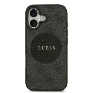Оригинален кейс Guess MagSafe PU 4G Circle с Classic Logo за iPhone 17 - Черен - Изображение 7