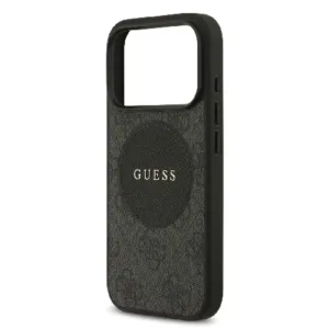 Оригинален кейс Guess MagSafe PU 4G Circle с Classic Logo за iPhone 17 Pro - Черен - imagine 4