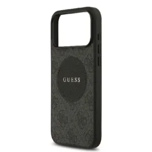 Оригинален кейс Guess MagSafe PU 4G Circle с Classic Logo за iPhone 17 Pro Max - Черен - imagine 6
