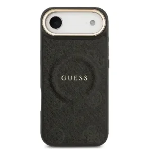 Оригинален кейс Guess MagSafe PU с Peony Hot Stamp за iPhone 17 Air - Черен - Изображение 3