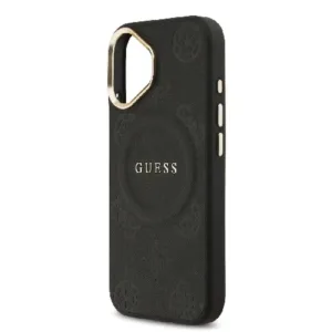 Оригинален кейс Guess MagSafe PU с Peony Hot Stamp за iPhone 17 - Черен - imagine 4