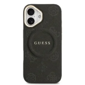 Оригинален кейс Guess MagSafe PU с Peony Hot Stamp за iPhone 17 - Черен - imagine 7