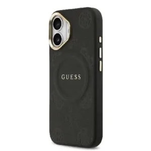 Оригинален кейс Guess MagSafe PU с Peony Hot Stamp за iPhone 17 - Черен - imagine 8