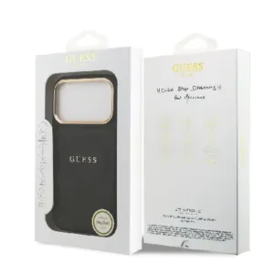 Оригинален кейс Guess MagSafe PU с Peony Hot Stamp за iPhone 17 Pro - Черен - Изображение 2
