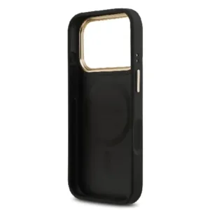 Оригинален кейс Guess MagSafe PU с Peony Hot Stamp за iPhone 17 Pro - Черен - Изображение 3