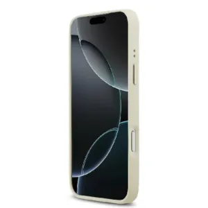 Оригинален кейс Guess MagSafe PU с Peony Hot Stamp за iPhone 17 Pro Max - Бежов - imagine 5