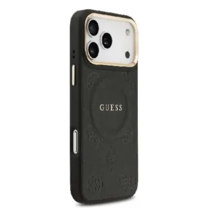 Оригинален кейс Guess MagSafe PU с Peony Hot Stamp за iPhone 17 Pro Max - Черен - imagine 4