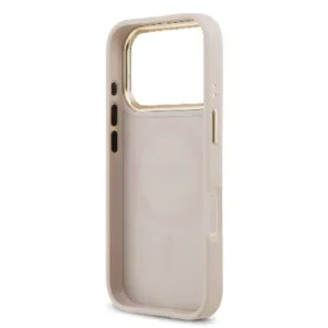 Оригинален кейс Guess MagSafe PU с Peony Hot Stamp за iPhone 17 Pro - Розов - imagine 3