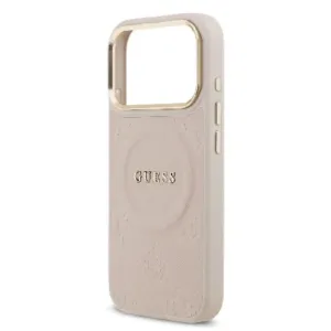 Оригинален кейс Guess MagSafe PU с Peony Hot Stamp за iPhone 17 Pro - Розов - imagine 4