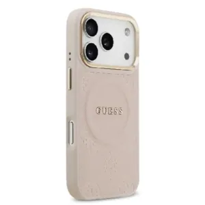 Оригинален кейс Guess MagSafe PU с Peony Hot Stamp за iPhone 17 Pro - Розов - imagine 6