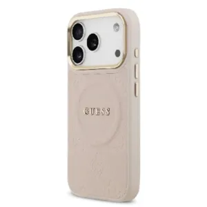 Оригинален кейс Guess MagSafe PU с Peony Hot Stamp за iPhone 17 Pro - Розов - imagine 8