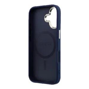 Оригинален кейс Guess MagSafe PU с Perforated 4G за iPhone 17 - Син - imagine 7