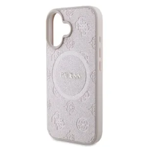 Оригинален кейс Guess MagSafe Saffiano Peony Classic Logo за iPhone 16- Розов - Изображение 4