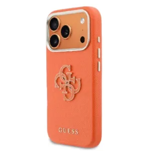 Оригинален кейс Guess PU FW Resin Logo за iPhone 17 Pro Max - Оранжев - imagine 2