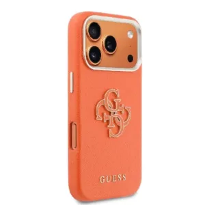 Оригинален кейс Guess PU FW Resin Logo за iPhone 17 Pro Max - Оранжев - imagine 4