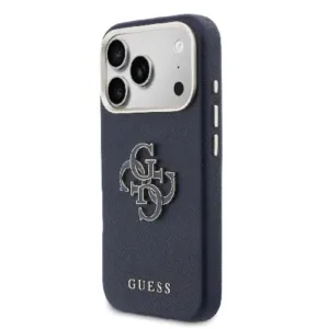 Оригинален кейс Guess PU FW Resin Logo за iPhone 17 Pro Max - Син - Изображение 2