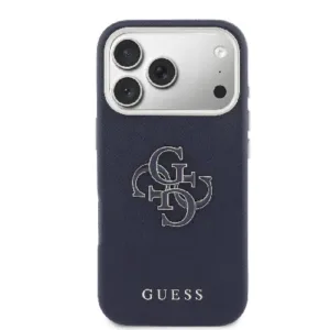 Оригинален кейс Guess PU FW Resin Logo за iPhone 17 Pro Max - Син - Изображение 3
