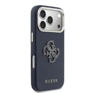 Оригинален кейс Guess PU FW Resin Logo за iPhone 17 Pro Max - Син - Изображение 4