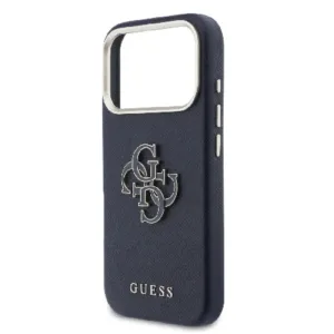 Оригинален кейс Guess PU FW Resin Logo за iPhone 17 Pro Max - Син - Изображение 6