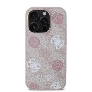 Оригинален кейс Guess за iPhone 15 Pro MagSafe - PU Peony on 4G Background - Розов - imagine 3