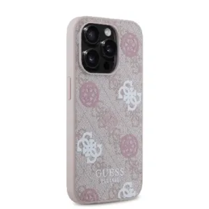 Оригинален кейс Guess за iPhone 15 Pro MagSafe - PU Peony on 4G Background - Розов - imagine 4
