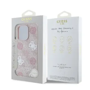 Оригинален кейс Guess за iPhone 15 Pro MagSafe - PU Peony on 4G Background - Розов - imagine 8
