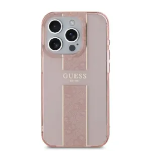 Оригинален кейс Guess за iPhone 15 Pro Max - IML 4G Stripe - Розов - imagine 3