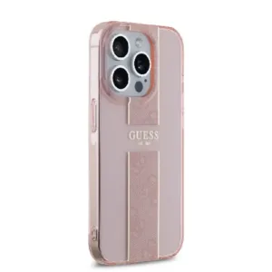 Оригинален кейс Guess за iPhone 15 Pro Max - IML 4G Stripe - Розов - imagine 4