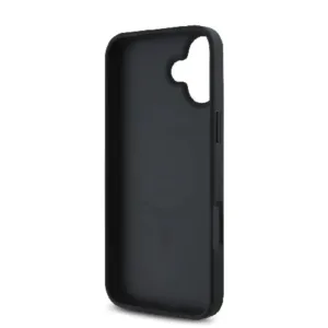 Оригинален кейс Guess за iPhone 16 MagSafe - Grained PU Hot Stamp Triangle - Черен - imagine 7