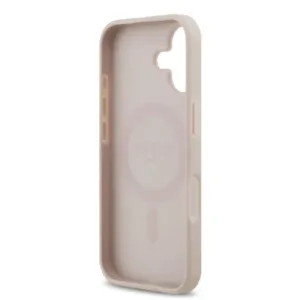 Оригинален кейс Guess за iPhone 17 MagSafe - PU 4G Circle W/ Classic Logo - Розов - imagine 7