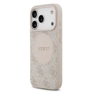 Оригинален кейс Guess за iPhone 17 Pro MagSafe - PU 4G Circle W/ Classic Logo - Розов - imagine 2