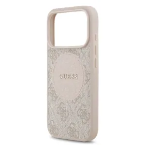 Оригинален кейс Guess за iPhone 17 Pro MagSafe - PU 4G Circle W/ Classic Logo - Розов - imagine 6
