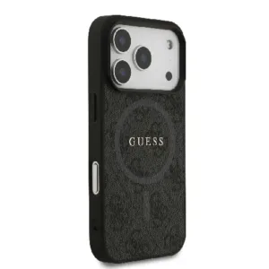 Оригинален кейс Guess за iPhone 17 Pro MagSafe - PU 4G Ring Classic Logo - Черен - imagine 4
