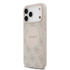 Оригинален кейс Guess за iPhone 17 Pro Max MagSafe - PU 4G Circle W/ Classic Logo - Розов - imagine 2