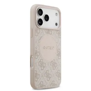 Оригинален кейс Guess за iPhone 17 Pro Max MagSafe - PU 4G Circle W/ Classic Logo - Розов - imagine 4