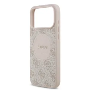 Оригинален кейс Guess за iPhone 17 Pro Max MagSafe - PU 4G Circle W/ Classic Logo - Розов - imagine 6