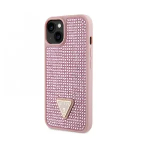 Оригинален кейс Guess за Samsung Galaxy S24 Plus - Rhinestone Triangle - Розов - imagine 3